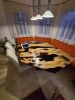 Olive Epoxy Table - Custom Resin Table - Epoxy Table | Dining Table in Tables by Tinella Collection. Item composed of wood and metal