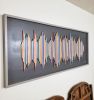 Colorful Soundwave Wall Hanging | Wall Sculpture in Wall Hangings by Erin Harris | Hampton Inn NY-JFK in Queens. Item made of wood