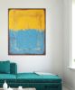 Once in Yellow & Blue XL | Oil And Acrylic Painting in Paintings by Ronald Hunter | Roxier Art Gallery in Rotterdam. Item composed of canvas and synthetic in minimalism style