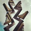 "Triangle Sentinels" | Public Sculptures by Brian Schader. Item made of steel with stone
