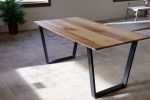 Modern Ash Dining Table with Black Steel Tapered Legs (in st | Tables by Hazel Oak Farms. Item made of wood & metal