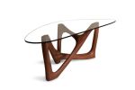 Amorph Walanty Coffee Table Solid Walnut Wood with Tempered | Tables by Amorph. Item composed of walnut and glass