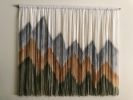 Textile Wall Art SIERRA SAGE Grey Tan Sage Green | Macrame Wall Hanging in Wall Hangings by Wallflowers Hanging Art. Item composed of oak wood and wool in boho or country & farmhouse style