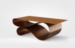Whorl Coffee Table In Brown Powder Coated Aluminum | Tables by Neal Aronowitz. Item composed of aluminum compatible with minimalism and contemporary style