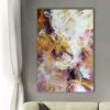 Abstract Art, Soft Layers in purple, gold, white, cranberry | Oil And Acrylic Painting in Paintings by Lynette Melnyk. Item made of canvas