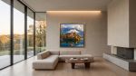 Lake Bled Slovenia Original Impasto Oil Painting Fine Art | Oil And Acrylic Painting in Paintings by Dynasty Artisan. Item made of wood works with contemporary & eclectic & maximalism style