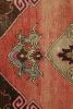 Vintage Turkish Runner Rug in Red with Beige Floral | Area Rug in Rugs by Rug and Kilim