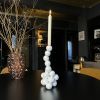 Arty White Candleholder "Pearls" for 1 Candle Sphere | Candle Holder in Decorative Objects by IRENA TONE. Item in minimalism or eclectic & maximalism style