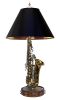 Saxophone Table Lamp & Blue Night Light with 10″ Tambourine | Lamps by RailroadWare Lighting Hardware & Gifts