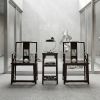 Legacy Longevity Carving Southern Official Hat Armchair Set | Chairs by Dynasty Artisan. Item made of wood works with contemporary & eclectic & maximalism style