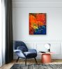 Harbor Lights Original Oil Abstract | Oil And Acrylic Painting in Paintings by Strokes by Red - Red (Linda Harrison). Item composed of canvas in contemporary or coastal style