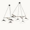 Emily Group of Seven Pendant Light – Dark Bronze Semi-Matte | Chandeliers by MOSS Objects. Item composed of oak wood & steel compatible with contemporary and modern style
