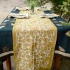 Block Print Organic Cotton Mustard Table Runner - Yan | Linens & Bedding by ichcha. Item composed of cotton