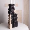 Holey Tower Candle Holder — Beam Wood & Stone | Decorative Objects by Gabor Gobi. Item composed of wood and stone