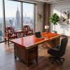 Bespoke Live Edge Song Single Slab Executive Desk & Table 7 | Communal Table in Tables by Dynasty Artisan. Item made of wood works with minimalism & contemporary style