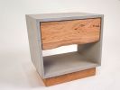 The Base Blossom | Nightstand in Storage by Curly Woods. Item composed of oak wood & concrete compatible with industrial style