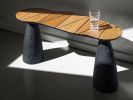Black Stone & Oak Bench - Toki Series in Bio Concrete | Benches & Ottomans by Donatas Žukauskas. Item made of oak wood & cement compatible with boho and contemporary style