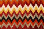 Vintage Gabbeh Persian Tribal Rug in Vibrant Chevron Pattern | Area Rug in Rugs by Rug and Kilim