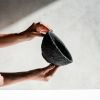 Large Treasure Bowl in Textured Black Concrete & Brass | Decorative Bowl in Decorative Objects by Carolyn Powers Designs. Item made of brass with concrete works with minimalism & contemporary style