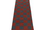 Vintage Persian Kilim Runner in Red & Blue Checkerboard | Area Rug in Rugs by Rug and Kilim