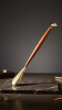 Bespoke Cherry Wood & Polished Brass Shoehorn | Decorative Objects by Holzkunst Samuel Meisinger. Item composed of wood and brass in modern style