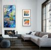 Immersion I Blue & White Abstract Oil Painting, 72" x 38" | Oil And Acrylic Painting in Paintings by Dorothy Fagan Fine Arts. Item made of canvas works with contemporary & eclectic & maximalism style