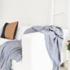 Boro Blue Soft Handwoven Merino Throw | Linens & Bedding by Studio Variously. Item made of wool works with coastal & modern style