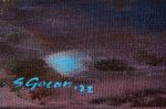 Evening Sky Over the Glacier | Oil And Acrylic Painting in Paintings by Simona Gocan. Item made of canvas compatible with contemporary style