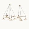Emily Group of Nine Pendant Light – Gold Semi-Matte | Chandeliers by MOSS Objects. Item made of oak wood with steel works with contemporary & modern style