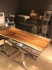 Custom Clear Epoxy Resin Dining Table - Resin River Table - | Tables by TigerWoodAtelier. Item composed of wood & metal compatible with minimalism and contemporary style