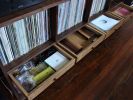 Solid walnut & oak record/media/bookcase | Media Console in Storage by GideonRettichWoodworker