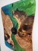 Resin Wood Art Clock - Swirly Greens & Blue Resin | Decorative Objects by Carlberg Design