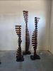 Stacks Series: Walnut Helices | Sculptures by Where Wood Meets Steel. Item made of walnut with steel works with modern style