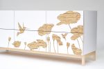 Hummingbird Graphic Long Dresser | Storage by Iannone Design. Item made of wood
