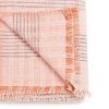 Silica Rose In Shades of Salmon Pink Gray Stripes Pattern So | Throw in Linens & Bedding by Studio Variously. Item in minimalism or contemporary style