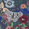hand-embroidered needlepoint NIGHTSWIMMING canvas, ooak | Embroidery in Wall Hangings by Mommani Threads. Item made of wool compatible with contemporary and eclectic & maximalism style
