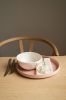 Handmade High-sided Porcelain Dinner Plate. Powder Pink | Dinnerware by Creating Comfort Lab. Item made of ceramic