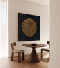 Golden Moon | Oil And Acrylic Painting in Paintings by Berezart. Item made of canvas works with minimalism & contemporary style