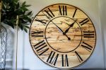 Solid Spalted Maple Wall Clock with Black Lines and Roman Nu | Decorative Objects by Hazel Oak Farms. Item composed of maple wood