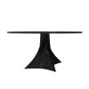"Bianca" Round dining table in Black Marquina marble | Tables by Carcino Design. Item composed of marble compatible with minimalism and contemporary style