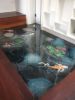 Resin Pond Floor Mural | Murals by Susan Respinger. Item composed of synthetic