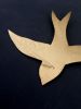 Set Of  3 Porcelain Swallows In Metallic Gold Finish | Wall Sculpture in Wall Hangings by Elizabeth Prince Ceramics. Item composed of stoneware in contemporary or japandi style