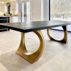 Carbon Black Brass Halo Table | Dining Table in Tables by YJ Interiors. Item composed of brass in contemporary or eclectic & maximalism style