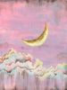 Cloudscape with waxing moon | Prints by Sarah Stivers | Red E Café in Portland. Item made of paper compatible with boho and minimalism style