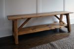 rustic oak bench | Benches & Ottomans by Abodeacious. Item composed of wood