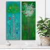 Tree of Life Series: Turquoise | Mixed Media by Pam (Pamela) Smilow. Item composed of paper