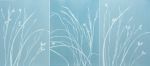 Foggy Iris Triptych (3 original 24 x 18" gray cyanotypes) | Etching in Paintings by Christine So. Item compatible with boho and country & farmhouse style