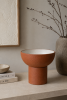 Sculptural Ceramic Bowl / Vase – Terracotta with White Glaze | Decorative Bowl in Decorative Objects by ENOceramics. Item made of ceramic works with contemporary & country & farmhouse style