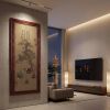 Song Dynasty Emperor Huizong "Listen to Qin" Museum Silk Art | Oil And Acrylic Painting in Paintings by Dynasty Artisan. Item made of wood works with contemporary & eclectic & maximalism style
