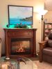 30x40 acrylic art Georgina Point Lighthouse w. Mount Baker | Oil And Acrylic Painting in Paintings by Peter N Van Giesen. Item made of canvas with synthetic